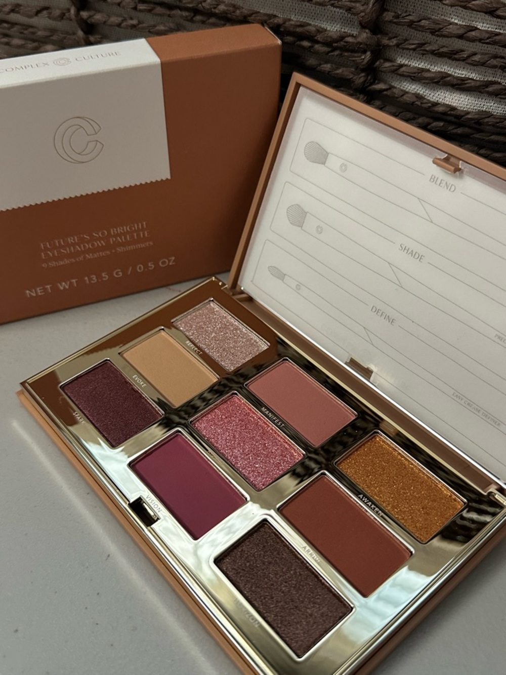 Complex Culture Future's So Bright Eyeshadow Palette, a 9-shade cosmetic set